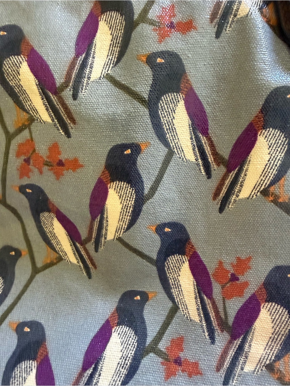 Fossil Key-Per Bird-Print Coated Canvas Shoulder Bag - Picture 4 of 11